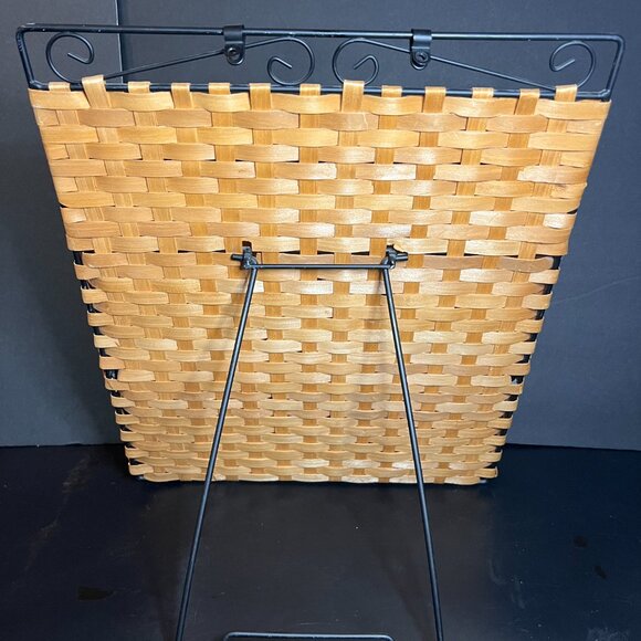 Matching Vintage Woven Wicker Metal Wall Letter Caddy & Desk File Organizer - Picture 9 of 10